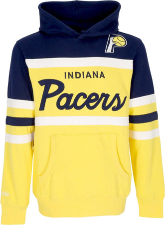 MITCHELL-&amp;-NESS-Felpa-Cappuccio-Uomo-Nba-Head-Coach-Hoodie-Indpac-Original-Team-Colors-da-uomo