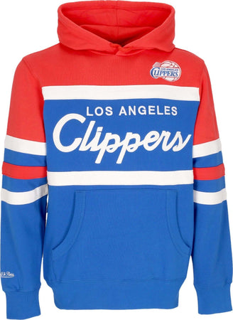 MITCHELL-&amp;-NESS-Felpa-Cappuccio-Uomo-Nba-Head-Coach-Hoodie-Loscli-Original-Team-Colors-da-uomo