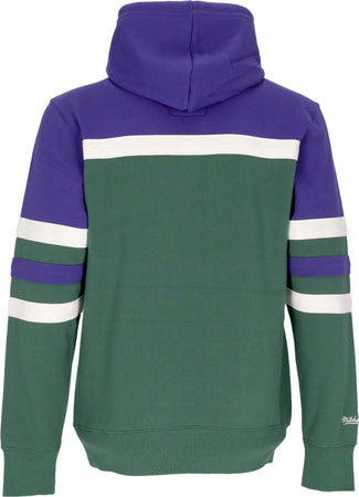 MITCHELL-&amp;-NESS-Felpa-Cappuccio-Uomo-Nba-Head-Coach-Hoodie-Milbuc-Original-Team-Colors-da-uomo