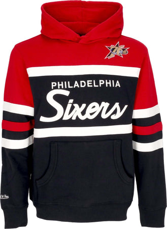 MITCHELL-&amp;-NESS-Felpa-Cappuccio-Uomo-Nba-Head-Coach-Hoodie-Phi76e-Original-Team-Colors-da-uomo