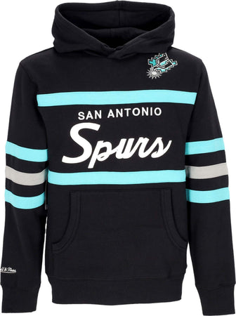 MITCHELL-&amp;-NESS-Felpa-Cappuccio-Uomo-Nba-Head-Coach-Hoodie-Saaspu-Original-Team-Colors-da-uomo