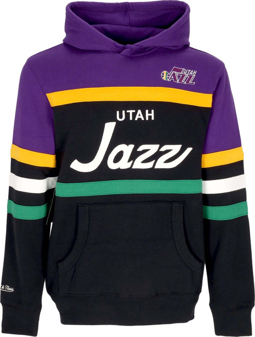 MITCHELL-&-NESS-Felpa-Cappuccio-Uomo-Nba-Head-Coach-Hoodie-Utajaz-Original-Team-Colors-da-uomo