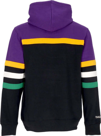 MITCHELL-&amp;-NESS-Felpa-Cappuccio-Uomo-Nba-Head-Coach-Hoodie-Utajaz-Original-Team-Colors-da-uomo