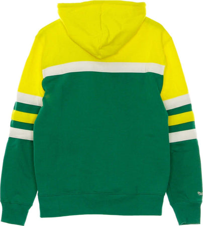 MITCHELL-&amp;-NESS-Felpa-Cappuccio-Uomo-Nba-Head-Coach-Hoody-Hardwood-Classics-Boscel-Original-Team-Colors-da-uomo