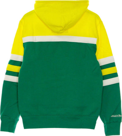 MITCHELL-&amp;-NESS-Felpa-Cappuccio-Uomo-Nba-Head-Coach-Hoody-Hardwood-Classics-Seasup-Original-Team-Colors-da-uomo