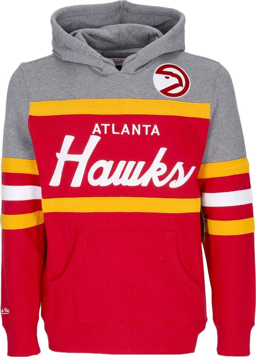 MITCHELL-&-NESS-Felpa-Cappuccio-Uomo-Nba-Headcoach-Hoodie-Atlhaw-Scarlet-da-uomo
