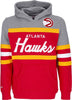 MITCHELL-&amp;-NESS-Felpa-Cappuccio-Uomo-Nba-Headcoach-Hoodie-Atlhaw-Scarlet-da-uomo