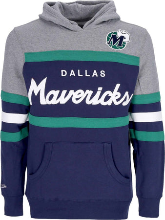 MITCHELL-&amp;-NESS-Felpa-Cappuccio-Uomo-Nba-Headcoach-Hoodie-Hardwood-Classics-Dalmav-Navy-da-uomo