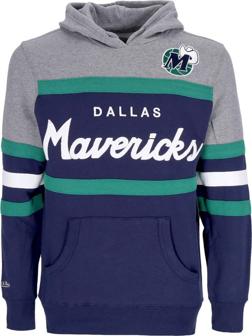 MITCHELL-&-NESS-Felpa-Cappuccio-Uomo-Nba-Headcoach-Hoodie-Hardwood-Classics-Dalmav-Navy-da-uomo