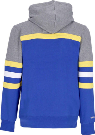 MITCHELL-&amp;-NESS-Felpa-Cappuccio-Uomo-Nba-Headcoach-Hoodie-Hardwood-Classics-Dennug-Royal-da-uomo