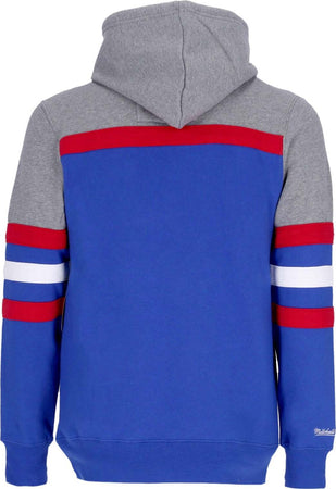 MITCHELL-&amp;-NESS-Felpa-Cappuccio-Uomo-Nba-Headcoach-Hoodie-Hardwood-Classics-Detpis-Royal-da-uomo