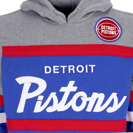 MITCHELL-&amp;-NESS-Felpa-Cappuccio-Uomo-Nba-Headcoach-Hoodie-Hardwood-Classics-Detpis-Royal-da-uomo