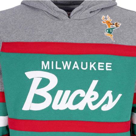 MITCHELL-&amp;-NESS-Felpa-Cappuccio-Uomo-Nba-Headcoach-Hoodie-Hardwood-Classics-Milbuc-Dark-Green-da-uomo