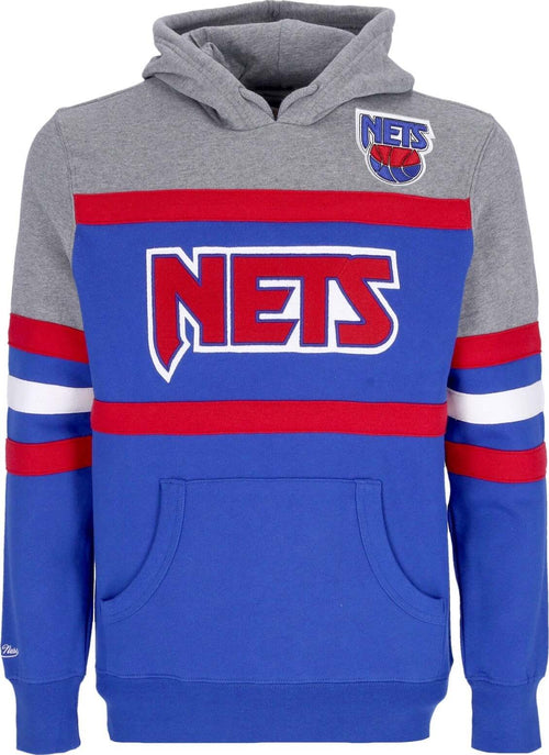 MITCHELL-&-NESS-Felpa-Cappuccio-Uomo-Nba-Headcoach-Hoodie-Hardwood-Classics-Nejnet-Royal-da-uomo