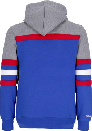 MITCHELL-&amp;-NESS-Felpa-Cappuccio-Uomo-Nba-Headcoach-Hoodie-Hardwood-Classics-Nejnet-Royal-da-uomo
