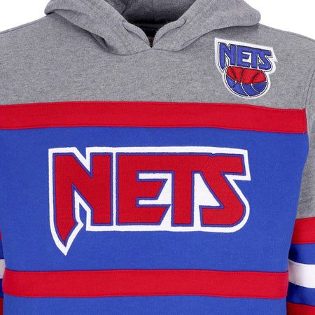 MITCHELL-&amp;-NESS-Felpa-Cappuccio-Uomo-Nba-Headcoach-Hoodie-Hardwood-Classics-Nejnet-Royal-da-uomo