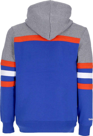 MITCHELL-&amp;-NESS-Felpa-Cappuccio-Uomo-Nba-Headcoach-Hoodie-Hardwood-Classics-Neykni-Royal-da-uomo