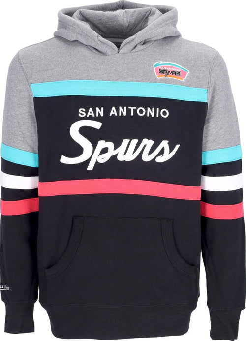 MITCHELL-&-NESS-Felpa-Cappuccio-Uomo-Nba-Headcoach-Hoodie-Hardwood-Classics-Saaspu-Black-da-uomo