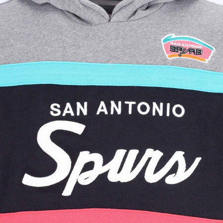 MITCHELL-&amp;-NESS-Felpa-Cappuccio-Uomo-Nba-Headcoach-Hoodie-Hardwood-Classics-Saaspu-Black-da-uomo