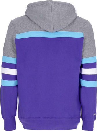 MITCHELL-&amp;-NESS-Felpa-Cappuccio-Uomo-Nba-Headcoach-Hoodie-Hardwood-Classics-Utajaz-Purple-da-uomo
