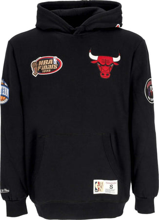 MITCHELL-&amp;-NESS-Felpa-Cappuccio-Uomo-Nba-Hometown-Fleece-Hoodie-Chibul-Black-da-uomo