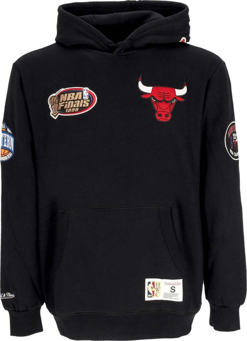 MITCHELL-&-NESS-Felpa-Cappuccio-Uomo-Nba-Hometown-Fleece-Hoodie-Chibul-Black-da-uomo