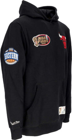 MITCHELL-&amp;-NESS-Felpa-Cappuccio-Uomo-Nba-Hometown-Fleece-Hoodie-Chibul-Black-da-uomo