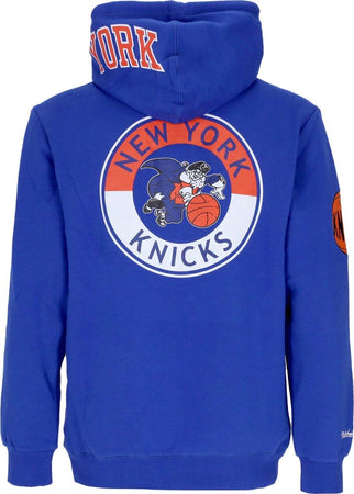 MITCHELL-&amp;-NESS-Felpa-Cappuccio-Uomo-Nba-Hometown-Fleece-Hoodie-Neykni-Royal-da-uomo