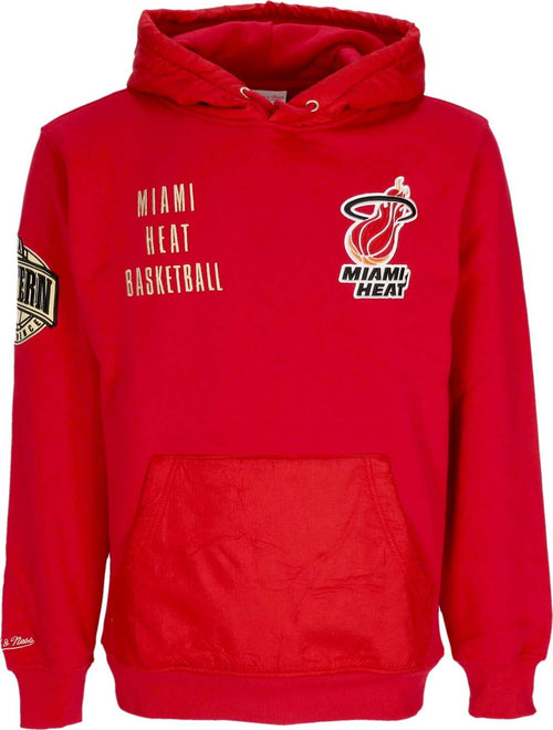 MITCHELL-&-NESS-Felpa-Cappuccio-Uomo-Nba-Team-Og-2.0-Fleece-Hoodie-Vintage-Logo-Miahea-Original-Team-Colors-da-uomo
