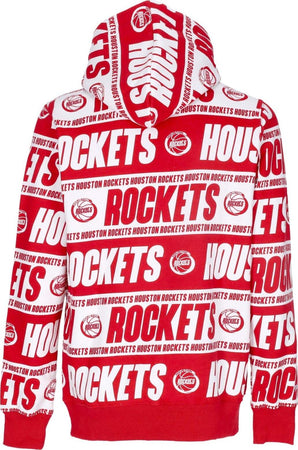 MITCHELL-&amp;-NESS-Felpa-Cappuccio-Uomo-Nba-Teamwrap-Hoodie-Hardwood-Classics-Houroc-Red-da-uomo