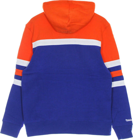 MITCHELL-&amp;-NESS-Felpa-Cappuccio-Uomo-Ncaa-Head-Coach-Hoodie-Flogat-Royal/orange-da-uomo
