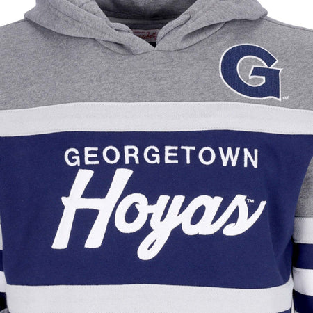 MITCHELL-&amp;-NESS-Felpa-Cappuccio-Uomo-Ncaa-Headcoach-Hoodie-Geohoy-Navy-da-uomo