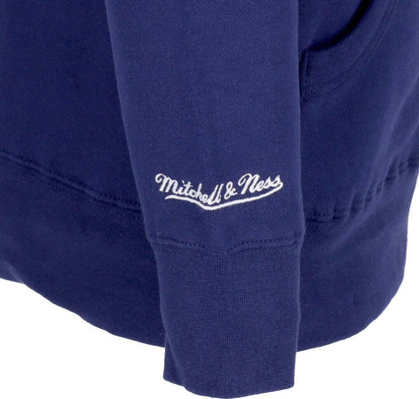 MITCHELL-&amp;-NESS-Felpa-Cappuccio-Uomo-Ncaa-Headcoach-Hoodie-Geohoy-Navy-da-uomo