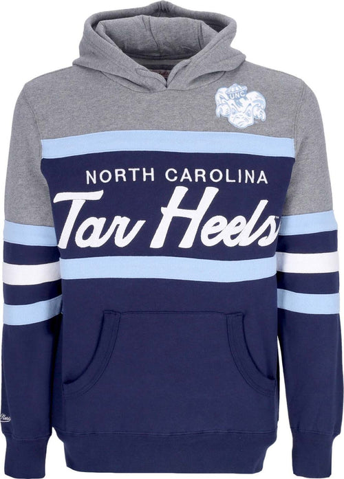 MITCHELL-&-NESS-Felpa-Cappuccio-Uomo-Ncaa-Headcoach-Hoodie-Unchee-Navy-da-uomo