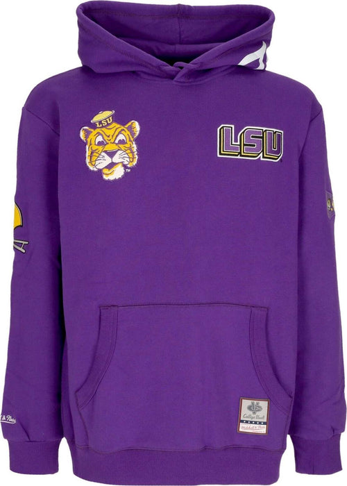 MITCHELL-&-NESS-Felpa-Cappuccio-Uomo-Ncaa-Hometown-Fleece-Hoodie-Loutig-Purple-da-uomo