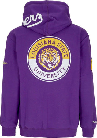MITCHELL-&amp;-NESS-Felpa-Cappuccio-Uomo-Ncaa-Hometown-Fleece-Hoodie-Loutig-Purple-da-uomo