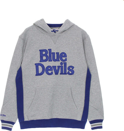 MITCHELL-&amp;-NESS-Felpa-Cappuccio-Uomo-Ncaa-Pinnacle-Heavyweight-Fleece-Hoodie-Dukdev-Royal/grey-da-uomo