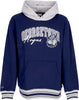 MITCHELL-&amp;-NESS-Felpa-Cappuccio-Uomo-Ncaa-Premium-Fleece-Vintage-Logo-Hoodie-Geohoy-Navy-da-uomo