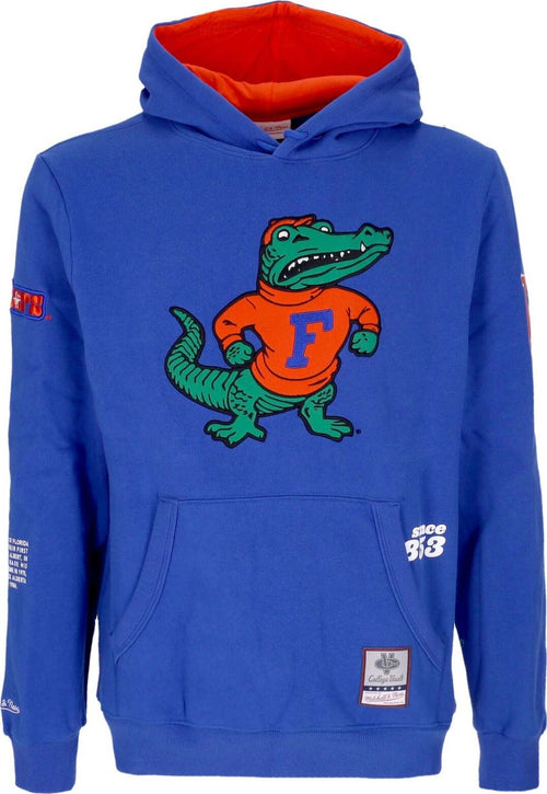 MITCHELL-&-NESS-Felpa-Cappuccio-Uomo-Ncaa-Team-Origins-Fleece-Hoodie-Flogat-Royal-da-uomo