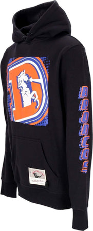 MITCHELL-&amp;-NESS-Felpa-Cappuccio-Uomo-Nfl-Big-Face-7.0-Hoodie-Denbro-Black-da-uomo