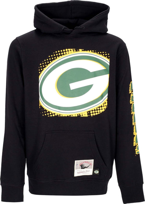 MITCHELL-&-NESS-Felpa-Cappuccio-Uomo-Nfl-Big-Face-7.0-Hoodie-Grepac-Black-da-uomo