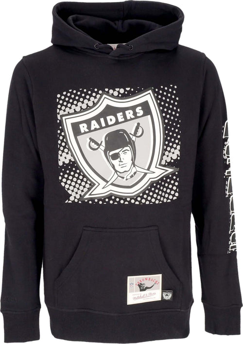 MITCHELL-&-NESS-Felpa-Cappuccio-Uomo-Nfl-Big-Face-7.0-Hoodie-Oakrai-Black-da-uomo