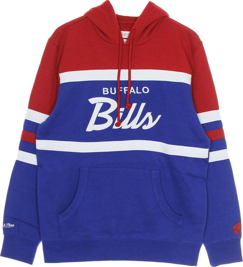 MITCHELL-&-NESS-Felpa-Cappuccio-Uomo-Nfl-Head-Coach-Hoody-Bufbil-Original-Team-Colors-da-uomo