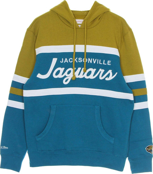 MITCHELL-&-NESS-Felpa-Cappuccio-Uomo-Nfl-Head-Coach-Hoody-Jacjag-Original-Team-Colors-da-uomo