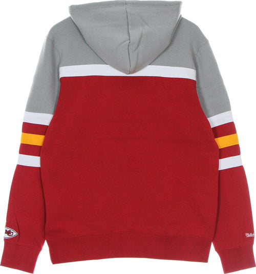MITCHELL-&-NESS-Felpa-Cappuccio-Uomo-Nfl-Head-Coach-Hoody-Kanchi-Grey/red-da-uomo