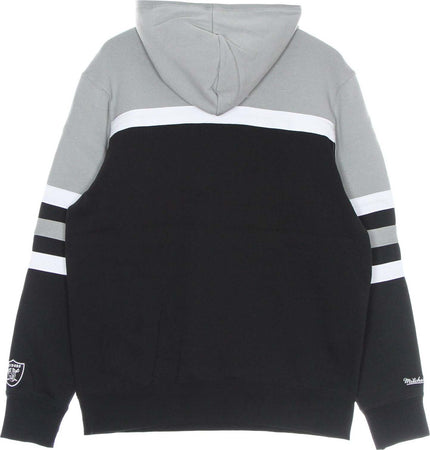 MITCHELL-&amp;-NESS-Felpa-Cappuccio-Uomo-Nfl-Head-Coach-Hoody-Oakrai-Original-Team-Colors-da-uomo