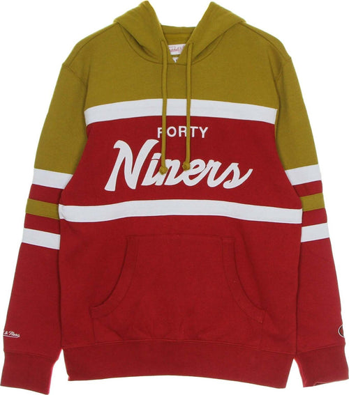 MITCHELL-&-NESS-Felpa-Cappuccio-Uomo-Nfl-Head-Coach-Hoody-Saf49e-Original-Team-Colors-da-uomo