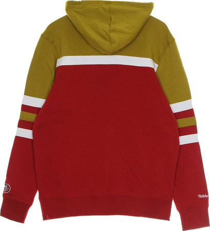 MITCHELL-&amp;-NESS-Felpa-Cappuccio-Uomo-Nfl-Head-Coach-Hoody-Saf49e-Original-Team-Colors-da-uomo