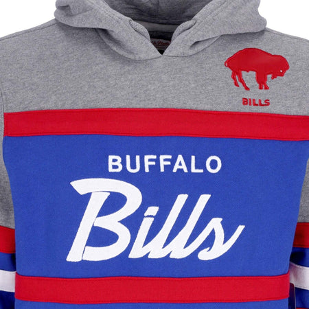MITCHELL-&amp;-NESS-Felpa-Cappuccio-Uomo-Nfl-Headcoach-Hoodie-Bufbil-Royal-da-uomo