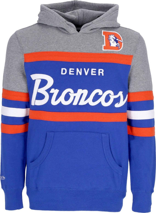 MITCHELL-&-NESS-Felpa-Cappuccio-Uomo-Nfl-Headcoach-Hoodie-Denbro-Royal-da-uomo